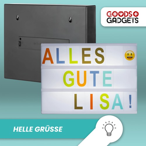 LED Lightbox Leuchtkasten Lichtbox Light Letter Box Lichtkasten + USB Netzteil - Bild 4 von 5