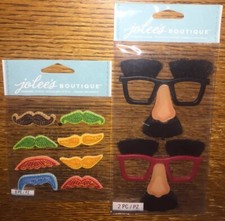 Lot Of 2 Jolees Face Prop Noses Mustaches Glasses Photo Booth Scrapbook Stickers