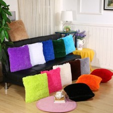 Fluffy Shaggy Pillow Case Soft Sofa Cozy Throw Cushion Cover Plush Home Decor
