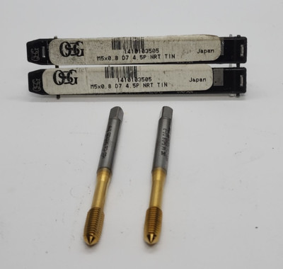LOT OF 2 - OSG M5x0.8 D7-P 4.5P NRT TIN HSS-Co [GB 2]