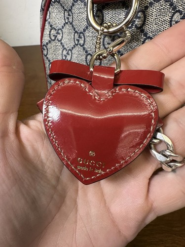 Gucci Coated Canvas Boston Tattoo Rose Heart Bag Limited Edition w/ Charm - Picture 8 of 17
