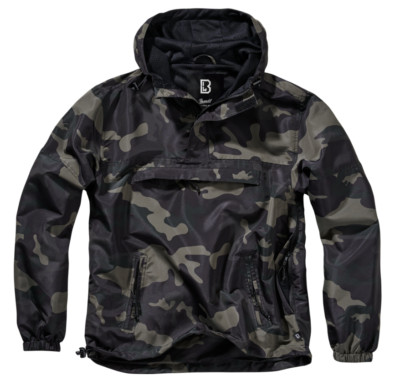Brandit Windbreaker Anorak Summer Hoodie Rain Jacket Outdoor Hiking DarkCamo