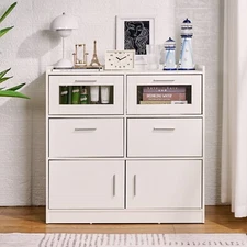Dresser with LED Light and Charging Station 6 Drawer Dresser & Chests of Drawers