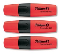 3 X Pelikan Textmarker Leuchtmarker Highlighter 490 Marker 2 -5Mm Rot