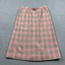 Vintage Pendleton Skirt Womens 12 Pink Knee Length 100 Virgin Wool Made USA 70S