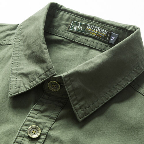 Men Short Sleeve Shirts Summer Military Army Tactical Shirt Outdoor Casual Shirt - Picture 4 of 17