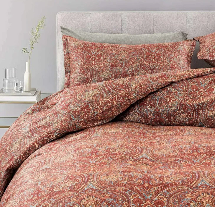 Eikei Boho Paisley Estampado Lujo Edredón Edredón Funda y Fundas Juego de Ropa de Cama 3 piezas Bohe Foto 4 de 4