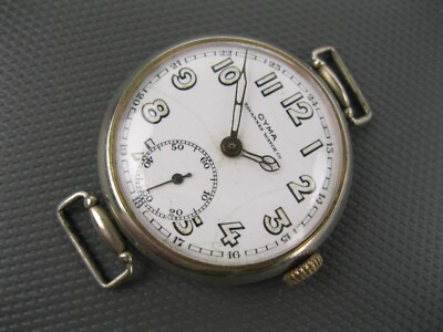 Cyma Tavannes wrist watch Military Trench WWI 38mm Big Swiss