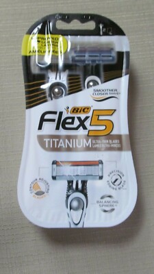 Bic Flex 5 Razor Titanium Ultra Thin Blades 2 Disposable Flexible Razers New 