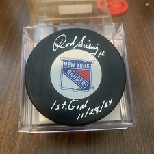 Rod Seiling signed Puck New York Rangers w/ Inscription and COA