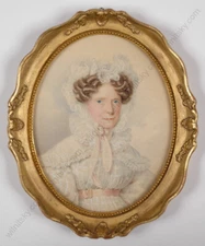 Carl von Saar (1797-1853) "Baroness Maria Theresia v Thoren" large miniature (m)