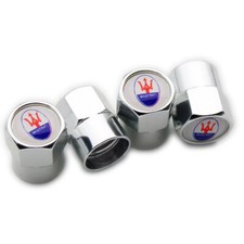 4x Hex Fit Maserati Car Wheels Tire Air Valve Caps Stem Dust Cover Decor Silver