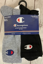 Champion Six Pack Mens Mid Calf Socks Double Dry Rapid Drying Material Cushioned
