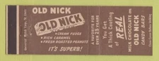 Matchbook Cover - Old Nick Candy Bar