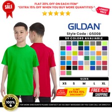 Gildan G500B Youth Short Sleeve T Shirt Crew Neck Plain Solid Stylish T-Shirt