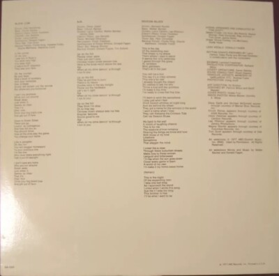 AJA Steely Dan Vinyl Record LP AA-1006 RARE PROMO 1977 VG- free