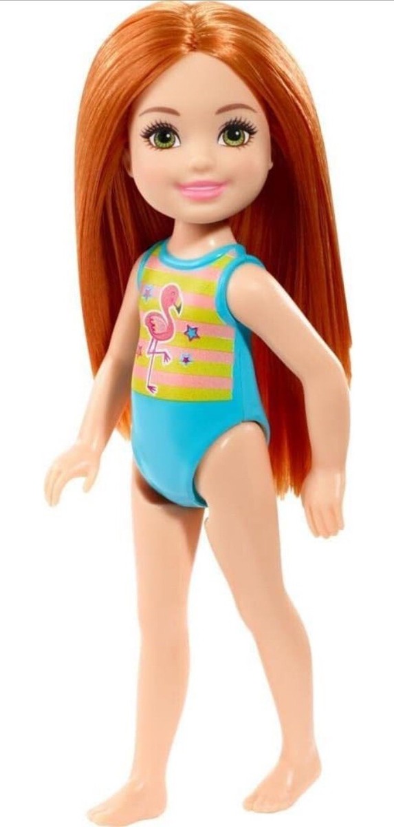 Barbie Club Chelsea Beach doll flamingo swimsuit Chelsea Doll