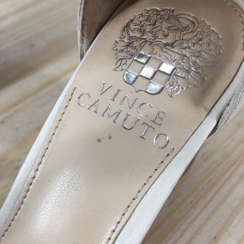 Vince Camuto Sandals Womens 7.5 M Jedina Block Heels Ankle Strappy White Leather - Picture 6 of 19