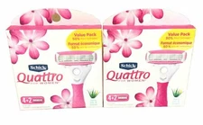 Schick Quattro Women's 4-Blade Razor Blade Refills 12 CARTRIDGES NEW & FREE SHIP