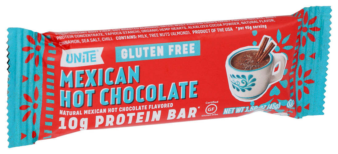 Протеиновый батончик Unite с мексиканским горячим шоколадом, Упаковка из 4 штук, 1,59 унции