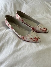 Alice  Olivia Pink Floral Patent Leather Flats SZ 39 Stacey Bendet Excellent