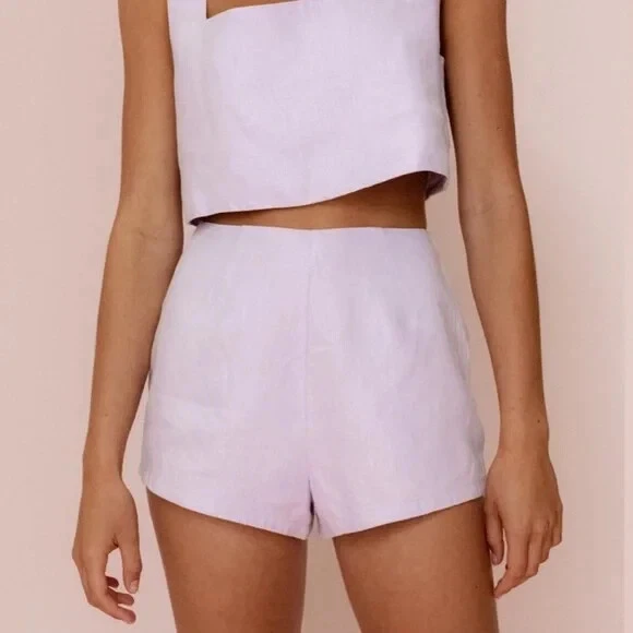 Posse Lottie Shorts S 6 Women's Casual High-Rise Lilac Boho Short NEW 41295