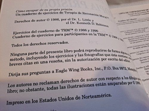 Como Escapar De Su Propia Prision Gregory L Little A MRT Workbook New (Defect) - Picture 9 of 16