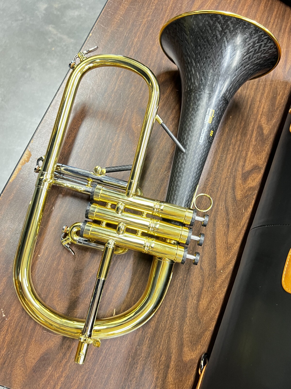 daCarbo Flugelhorn+C trumpet, carbon fiber bell, with genuine leather
