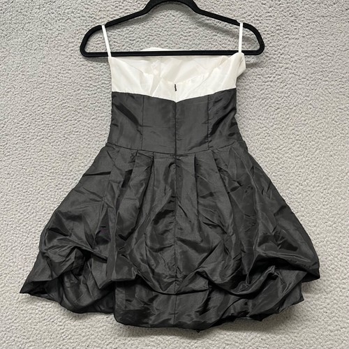 Vtg Gunne Sax Jessica McClintock Dress Womens 5 Black Mini 80's Prom Strapless - Picture 7 of 11
