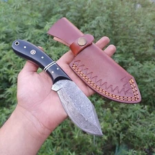Custom HandMade Damascus Steel Fixed  Blade Knife 8 inch Skinning Hunting