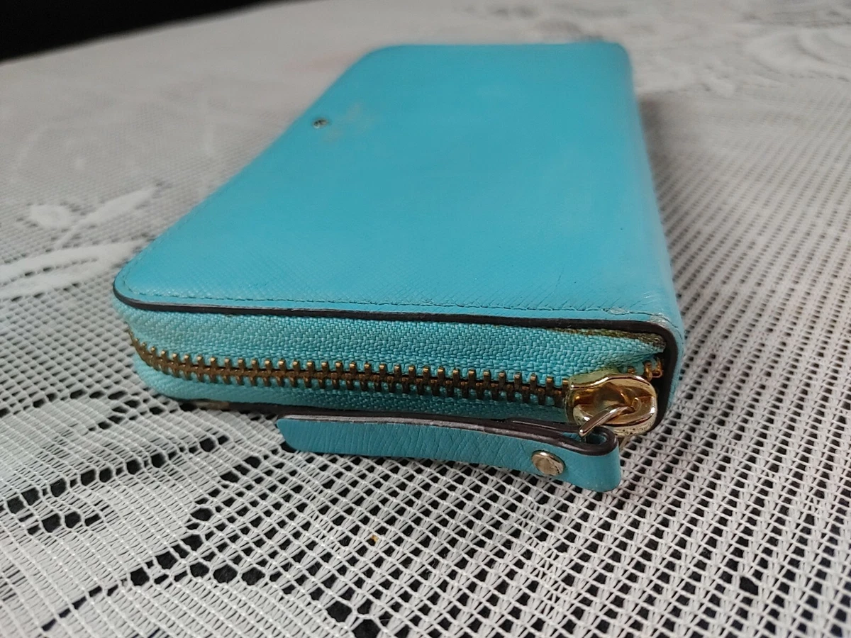 Kate Spade Mint Green Leather Zip Around Compact Wallet Kate Spade