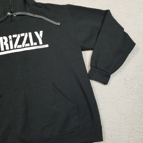 Felpa con cappuccio Grizzly Griptape da uomo media nero bianco logo pullover pattinatore - Foto 5 di 17