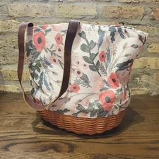 Picnic Time Basket Tote canvas & willow, Coronado