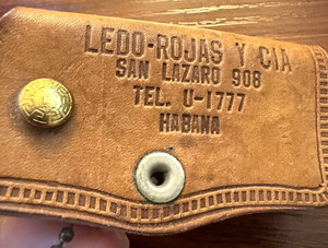 Keyring (VERY Rare location) Advertising-ATLANTIC AUTO San Lazaro HABANA-Leather