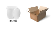 Eimer mit Deckel 30 20 10 5 3 1 0,5 L Weiß BenBow Lebensmittelecht Eimer