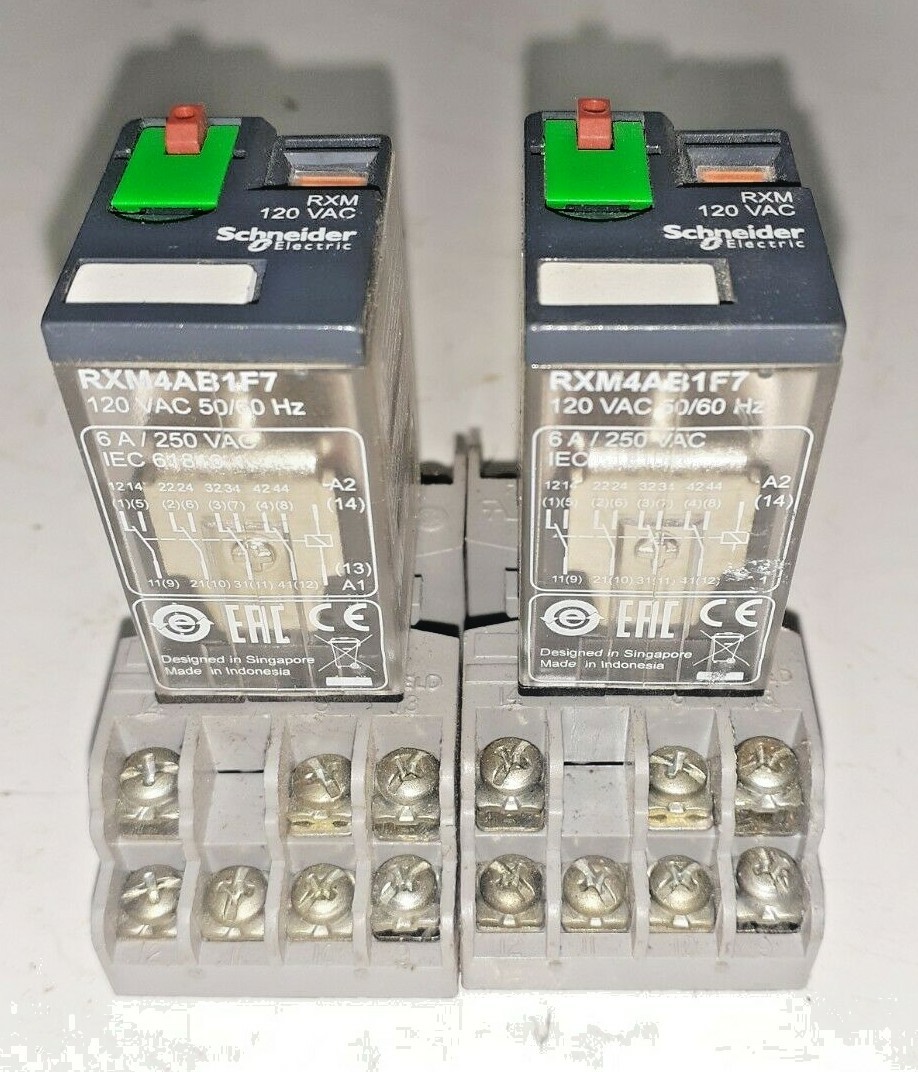 SCHNEIDER ELECTRIC RELAY RXM4AB1F7, LOT OF 2 | eBay