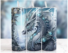 Dragon themed 20 oz tumbler, CHOICE, Custom, stainless steel, nature, FREE ship