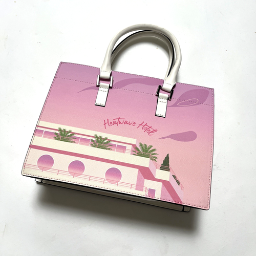 NWT Original ALDO Medium Heatwave Hotel Satchel Crossbody Bag Pink White 80's - Picture 4 of 8