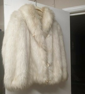 white fur coat