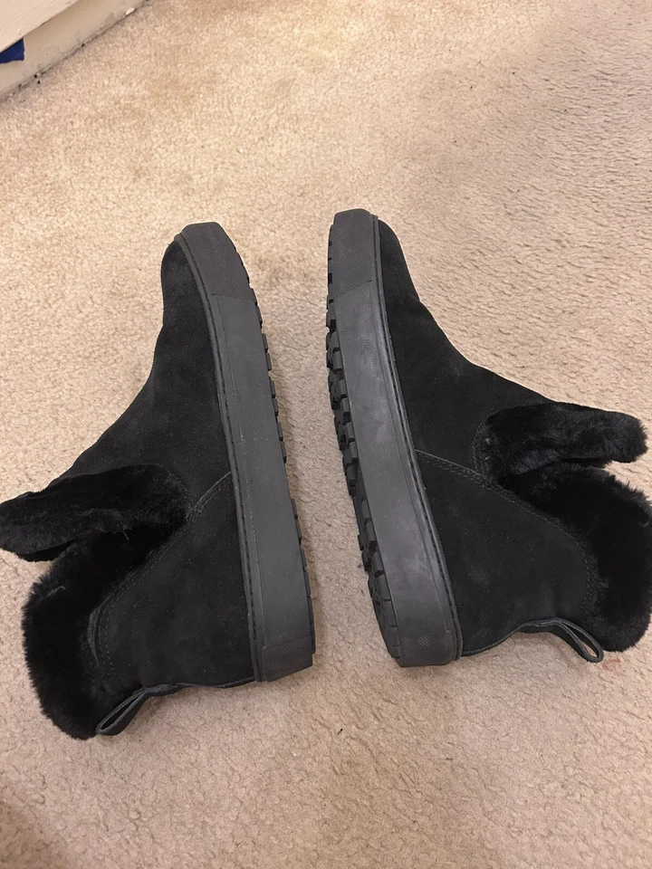 Cougar Duffy Black Womens Waterproof Suede Winter Sneaker 10 Msrp $100 Faux Fur - Image 4 of 4