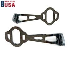 Pair 1928-1931 Model A Tail Light Brackets Slotted Straight Steel