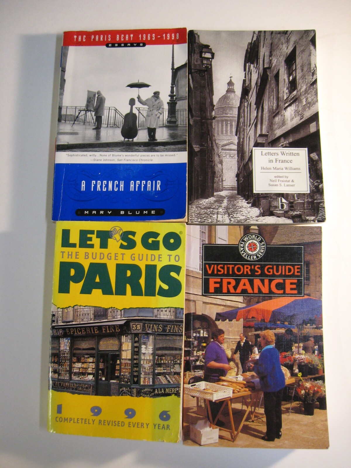 France Paris 4 Vintage Paperback Books  Travel Guides / Essays / 1790 Revolution