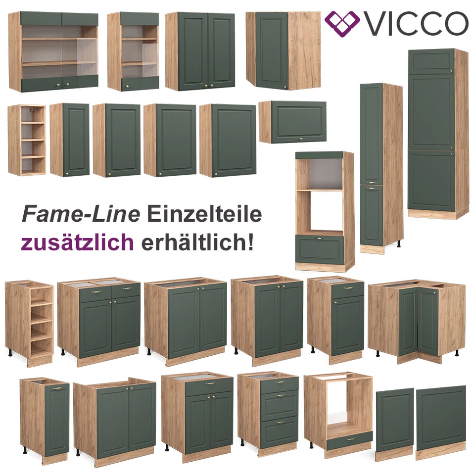 Landhaus Küchenschrank Hängeschrank Unterschrank Küchenzeile Fame-Line Vicco - Bild 2 von 4