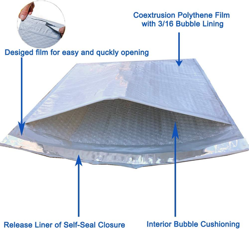 10 PCS Extra Large Coextrusion Film Poly Bubble Mailer 15X15 Inch Bubble Lined C - Picture 3 of 12