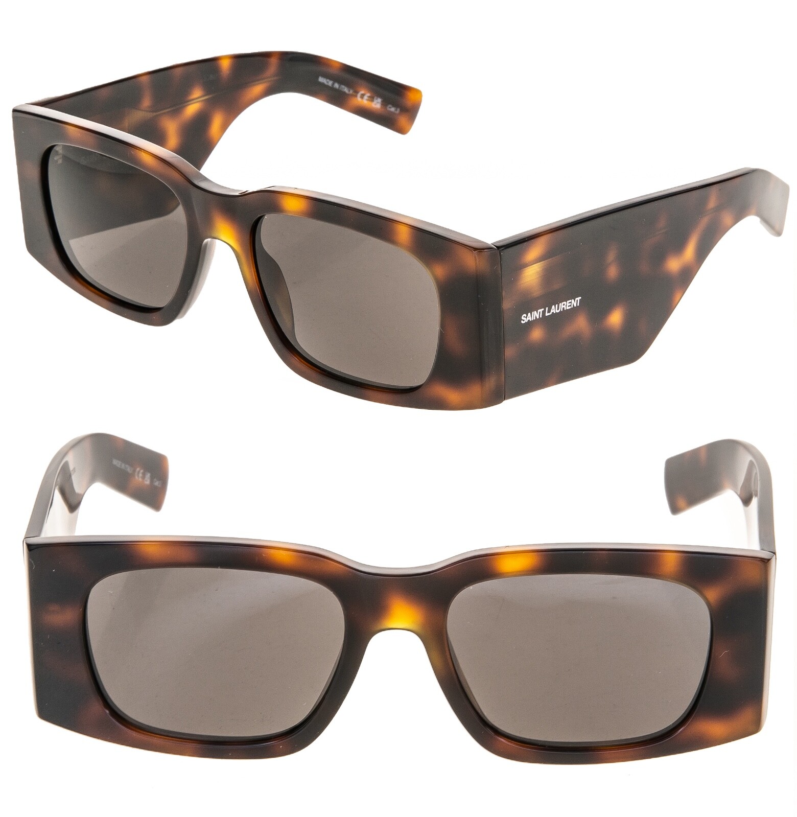 SAINT LAURENT YSL SL654 003 Occhiali da sole rettangolari unisex grosso logo audace 654