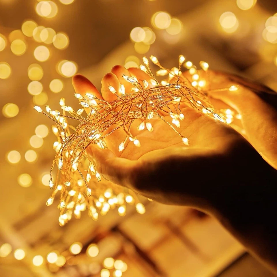 39FT/600LED Plug in Cluster Lights Waterproof Firecracker Starry String Lights - Image 3 of 4