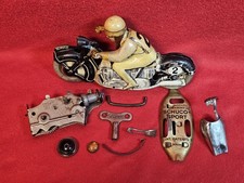 Original Schuco Black And Yellow Motorcycle w/ Key For Parts Or Repair