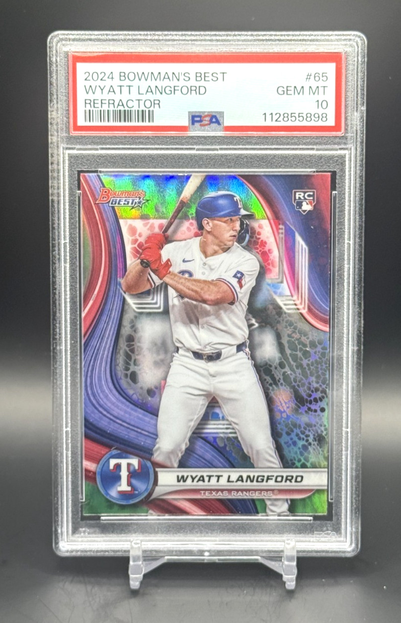 2024 Bowman's Best Wyatt Langford Rookie Refractor #65 PSA 10