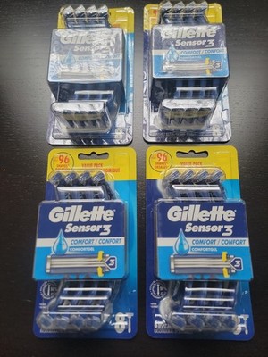 Lot of 4 8-Packs Gillette Sensor3 Comfort Men's Disposable Razors 32 in Total!