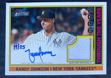 2025 Topps Heritage Through The Years Autograph Relics Randy Johnson 11/25
